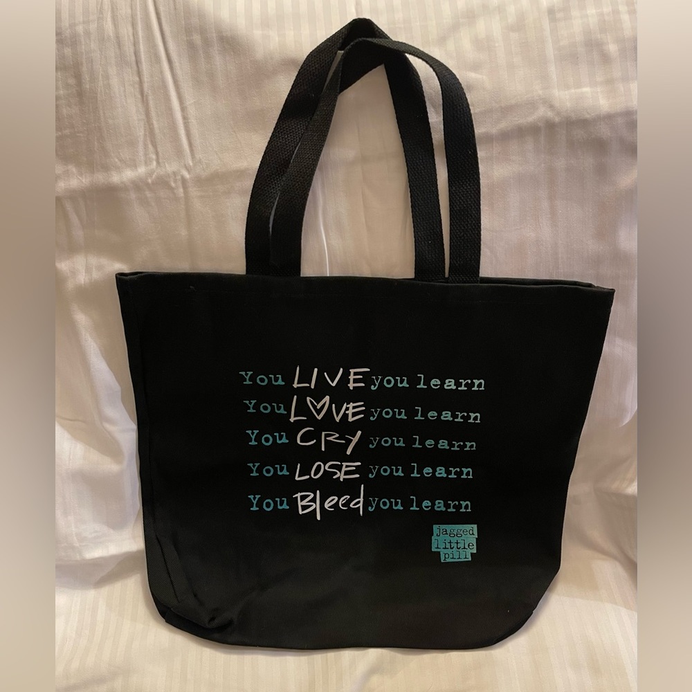 New Black Canvas Jagged Little Pill Lyrics Reusable Tote Travel Work Bag